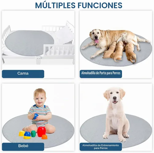 Vista 6 de Almohadillas lavables y reutilizables para orina para perros, paquete de 2 Gris