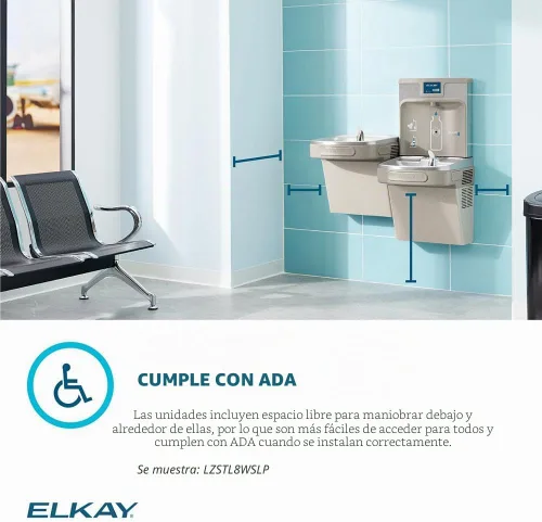 Vista 6 de Elkay LZS8WSLK - Filtrado Refigerado, individual, gris claro