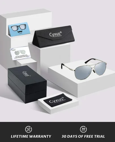 Vista 5 de Cyxus Gafas de sol polarizadas para hombre lentes de espejo clásicos protección UV