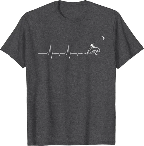 Vista 22 de Heartbeat EKG Pulse Kitesurf Kitesurf - Camiseta de kitesurf, Negro, S