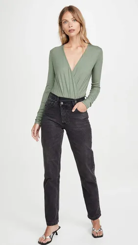 Vista 5 de AG Adriano Goldschmied womens Lola Long Sleeve Deep V Neck Ribbed Bodysuit