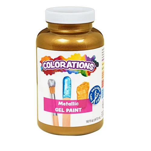 Vista 13 de Colorations Pinturas de Témpera en Gel Metálicas, 16 oz, 8 Colores, Pintura No Tóxica, Pintura para Manualidades, Pintura para Niños, Pintura