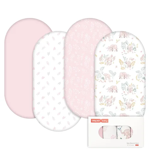 Vista 15 de Gllquen Baby Juego de 4 sábanas para moisés, transpirables y acogedoras