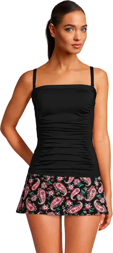 Vista 2 de Lands End Traje de baño tankini sin tirantes para mujer con tirantes extraíbles y ajustables