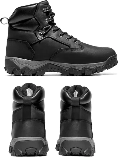 Vista 6 de NORTIV 8 Botas de senderismo para hombre, impermeables, con puntera suave, botas de trabajo de cuero