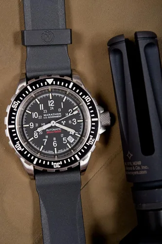 Vista 3 de MARATHON Correa de reloj de buceo de goma vulcanizada, fabricada en Italia