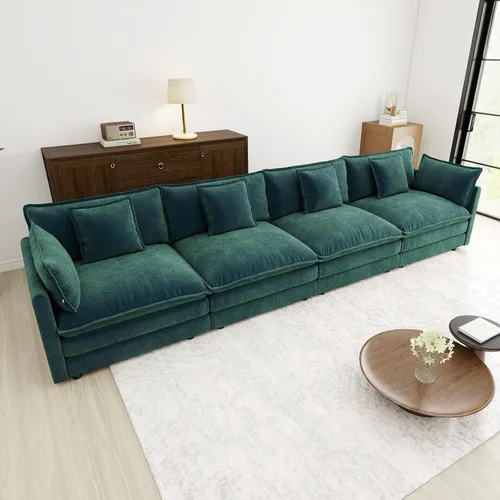 Vista 127 de Sofá Loveseat Grande en Beige y Blanco de 194.8 cm, Sofás Seccionales de 2 Plazas Grandes para Sala de Estar, Sofá Seccional Modular de Tela