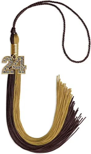 Vista 153 de Endea Graduation Borla de doble color con dije dorado (negro/oro brillante, 2022)