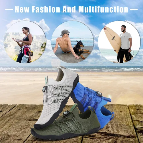Vista 7 de Kararao Mens Womens Water Shoes Quick Dry Swim Shoes Beach Shoes Pool Surfing Aqua Sports
