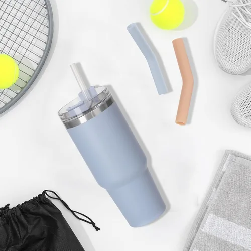 Vista 5 de 12 piezas de adornos de paja para vasos Stanley Adventure Quencher, puntas de paja reutilizables para popotes de 0.4 pulgadas de diámetro
