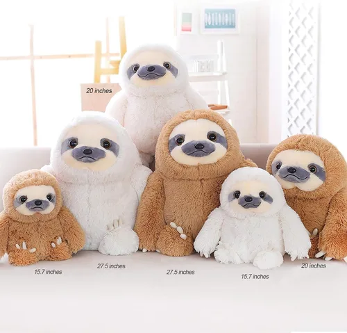 Vista 7 de Juguete de peluche Winsterch para niños de oso perezoso, regalo, perezoso color café de 15.7 pulgadas
