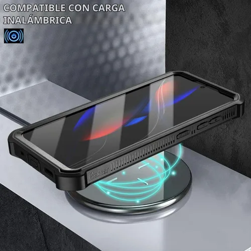 Vista 6 de Dexnor Funda para Samsung Galaxy S20 5G, [Protector de pantalla integrado y soporte] Protección de grado militar de servicio pesado a prueba de Negro