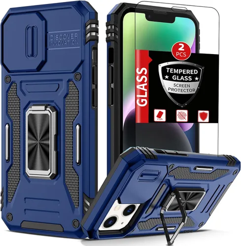 Vista 48 de Funda para iPhone 12 Pro Max con 2 protectores de pantalla, cubierta deslizante integrada para cámara para 12Pro Max, funda para teléfono