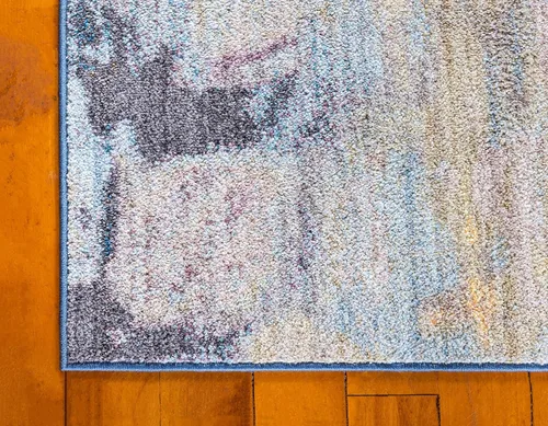 Vista 9 de Unique Loom Downtown Collection Abstract, tonos pastel, alfombra ecléctica de área, 8' 0" x 10' 0", MultiAzul claro