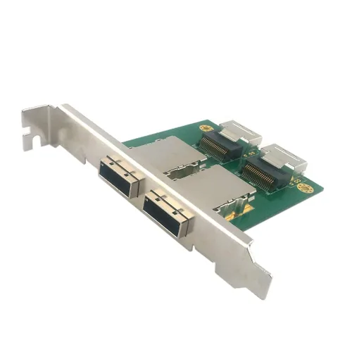 Vista 5 de chenyang Mini SAS 2 SFF-8088 a 2 SFF-8087 HD adaptador convertidor de servidor de datos con soporte
