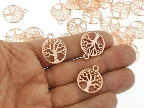 Vista 5 de ALIMITOPIA 50 dijes de árbol de la vida de aleación para manualidades, pulseras, collares, joyas, accesorios