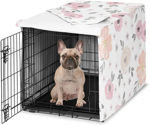 Vista 20 de Sweet Jojo Designs Funda para Jaula de Perro Mediano de 36 Pulgadas (Floral Bohemio) para Jaulas de Mascotas para Niñas, Fundas para Perreras Óxido
