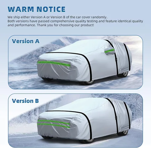 Vista 2 de La funda completa para automóvil de 6 capas es impermeable para todo tipo de clima, universal en todas las estaciones, prevención de nieve