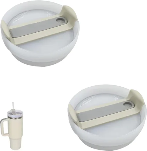 Vista 13 de Paquete de 2 tapas para vaso de 40 onzas compatibles con Stanley Quencher, cubiertas de vaso de acero inoxidable a prueba de derrames y resistentes
