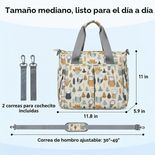 Vista 2 de Bolsa de pañales de viaje mediana para mamá y papá Cute Owl