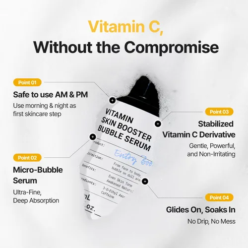 Vista 5 de MEDITHERAPY Suero de vitamina C para la cara, fórmula de microburbujas para absorción instantánea, brillo visiblemente radiante, vitamina C