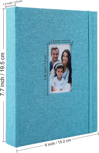 Vista 7 de Polaroid - Álbum de fotos, pequeño libro de imágenes con capacidad para 280 fotos, libro de recuerdos azul para imágenes de 2 x 3 pulgadas, álbum