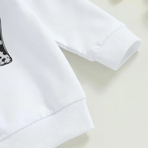 Vista 5 de Ropa de otoño e invierno para bebé, sudadera de manga larga con cuello redondo y pantalones deportivos para niños pequeños
