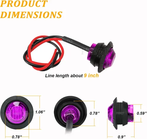 Vista 7 de PSEQT Luces LED de roca de 3/4 pulgadas, redondas, con marcador lateral subterráneo, luz de guardabarros con ojal de bala impermeable para remolque