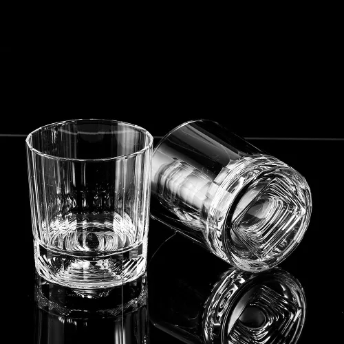 Vista 5 de XIANGBAN Vasos de whisky, vasos de bebida cortados a mano de 10 onzas, vasos de whisky de cristal de cristal, vasos de borbón, vidrio anticuado 2