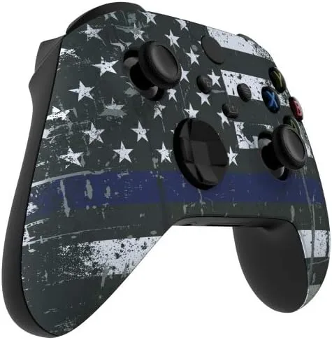Vista 2 de Custom Modded Rapid Fire Controller for Xbox Compatible with All Shooter Games Blue Line Flag