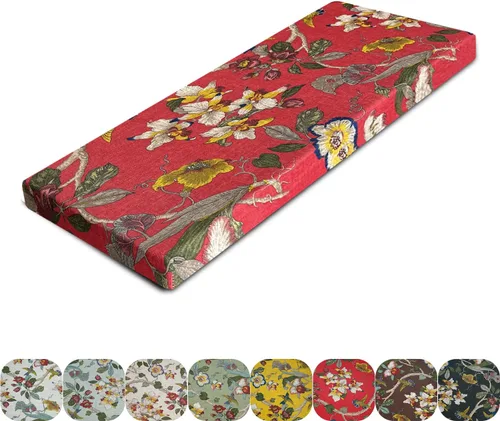Vista 36 de Cojín de banco de tamaño personalizado, 30 colores, cojín de asiento de ventana panorámica, espuma gruesa de tapicería de 1.18 pulgadas, 1.97
