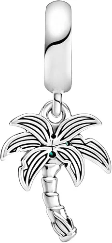Vista 2 de Bellestory Palmera & Cocos colgante colgante plata de ley con cuentas de cristal verde para mujer
