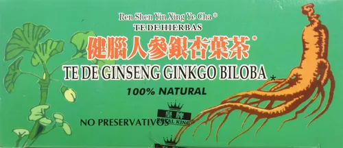 Vista 5 de Royal King Té de ginseng ginkgo biloba (20 bolsas)