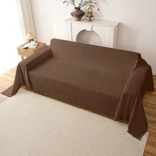 Vista 15 de Funda de felpilla para sofá, funda suave con borlas para sofá, funda de sofá para sofá de 2 puestos, funda de sofá, protector de muebles lavable