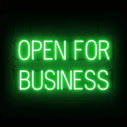 Vista 21 de SpellBrite Letrero LED Neon OPEN para negocios - Azul, 17" x 6