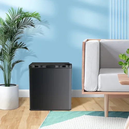 Vista 7 de Kismile Mini congelador, congelador vertical de 1.1 pies cúbicos con puerta individual reversible, estantes extraíbles, congelador pequeño con Negro