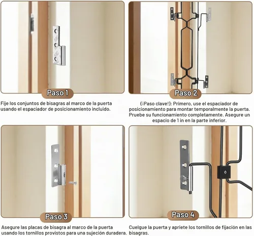 Vista 6 de Puerta retráctil para perro para puerta delantera, 26 pulgadas de ancho, 30.7 pulgadas de alto, barrera retráctil automática para perros