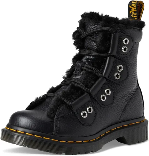 Vista 7 de Dr. Martens Botas de combate con forro de piel de encaje a punta 1460 para mujer