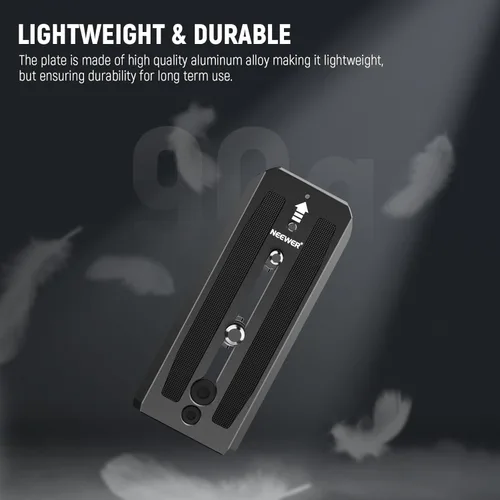 Vista 8 de Neewer 501PL - Placa de liberación rápida para trípode con cabezal fluido, compatible con Manfrotto MVH500AH MVH502AH, placa de montaje de cámara