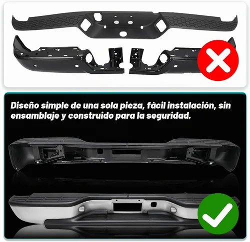 Vista 3 de TUSDAR Reemplazo de parachoques trasero para 1999-2006 Chevy Silverado GMC Sierra 1500 2500, 2007 1500 Classic Fleetside/Styleside Bed Chrome