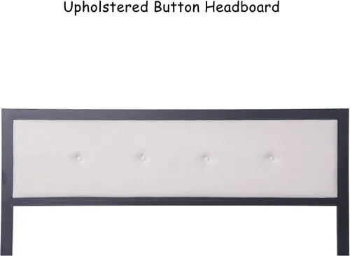 Vista 6 de LUCKYERMORE Base de cama de plataforma Queen de 12 pulgadas con cabecera beige, marco de cama de metal resistente con almacenamiento debajo