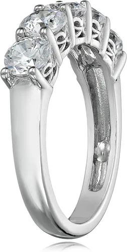 Vista 62 de Amazon Essentials Anillo de plata de ley de cinco piedras con circonita cúbica de corte redondo Infinite Elements (anteriormente colección Amazon)