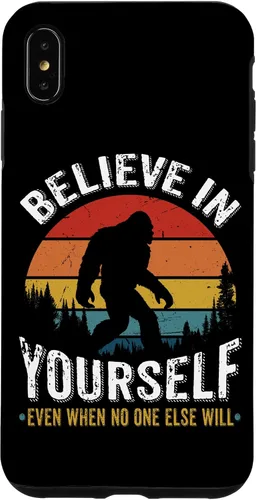 Vista 11 de Funda inspiradora para iPhone 16 Believe in Yourself Retro Bigfoot Sasquatch