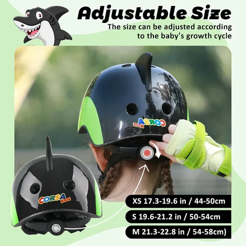 Vista 7 de Casco de bicicleta para niños pequeños, ajustable y multideportivo, 3 tamaños para edades de 1-2-3-5-8-14 años