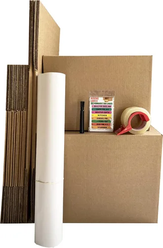 Vista 4 de UBOXES, LLC Kit de Cajas Inteligentes y Suministros de Embalaje con Cinta