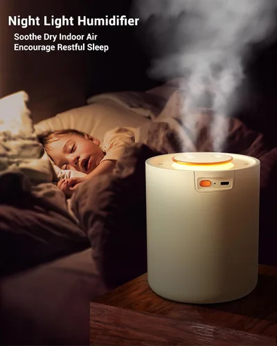 Vista 3 de Humidificador pequeño portátil, humidificadores pequeños de 50.7 fl oz para dormitorio de bebé, humidificadores portátiles de escritorio personal