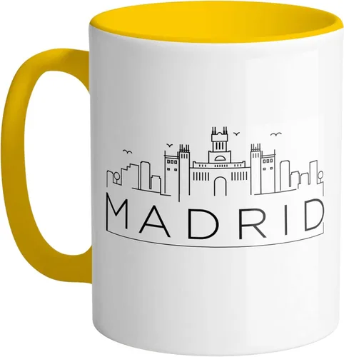 Vista 2 de TeesAndTankYou Skyline Madrid - Taza de café (11 onzas), color negro