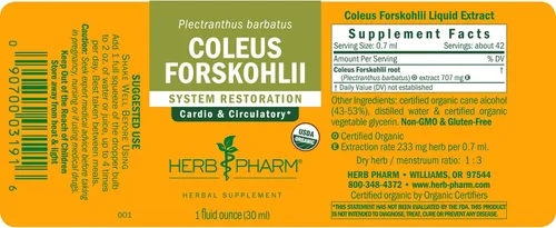 Vista 5 de Herb Pharm Coleus Forskohlii Extracto líquido para la salud del corazón, 1 onza líquida
