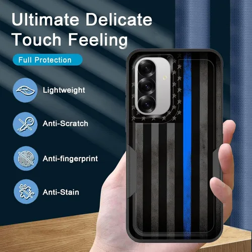 Vista 142 de Funda para Galaxy A14 5G, resistente de doble capa híbrida de policarbonato duro, goma suave, a prueba de golpes, funda protectora resistente