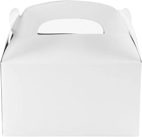 Vista 2 de Super Z Outlet Cajas de cartón de papel de regalo de color blanco con asas, bolsas de dulces para artes y manualidades, picnic, recuerdos de fiesta
